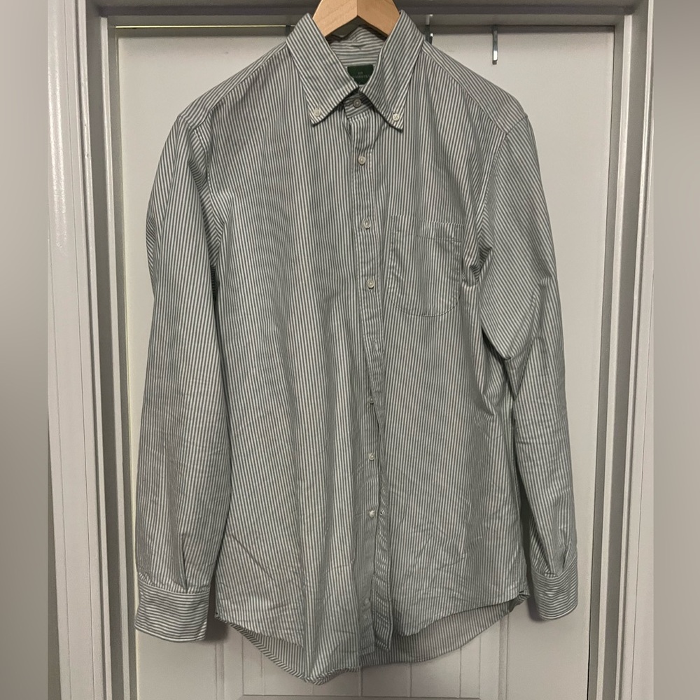 EUC Sid Mashburn OCBD Large lovat green stripe